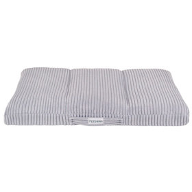 Petsona Panier Chien Coussin Chien Tissu Côtelé Housse Lavable Fond Antidérapant, gris foncé