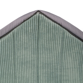 Petsona Niche Pour Chien avec Matelas Tissu Côtelé Fond Antidérapant Toit Zippé, vert