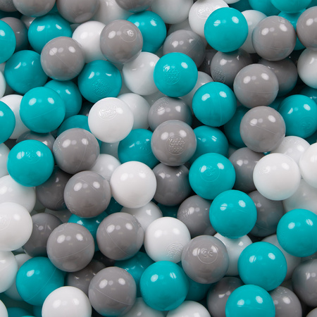 Petsona Piscine pour Chien À Balles Baignoire pour Chien Chat Animal, bleu: blanc/gris/turquoise, 100 balles