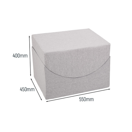 Petsona Foam Soft Play Elements For Pets Dogs Cats With Removable Cover, Ramp/Halfshaft, light grey