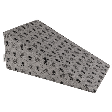 Petsona Dogs Ramp for Bed or Sofa, Foam Steps for Dogs and Cats, Pet Soft Ladder, Removable and Washable Cover, grey/medals