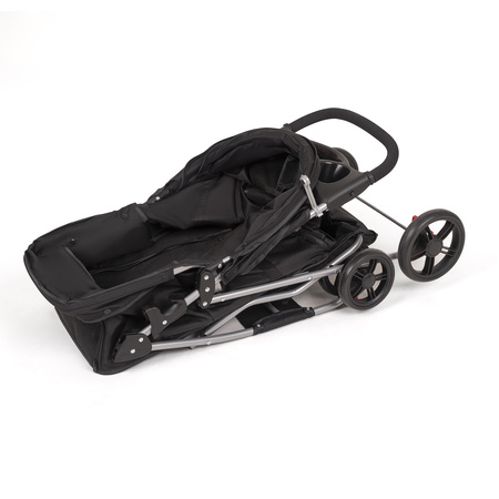 Petsona Poussette Pour Chien Pliable Confort Urbain Léger Avec Panier Rangement, noir