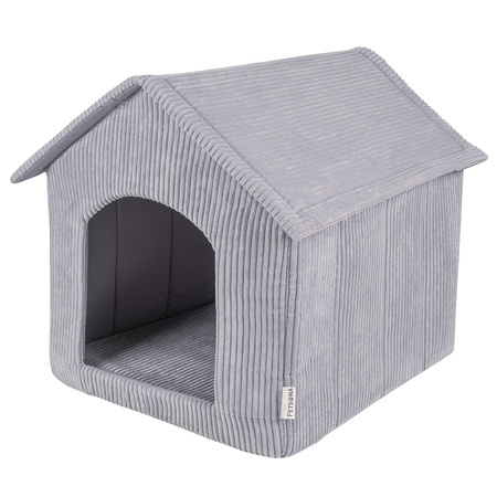 Petsona Hundehütte Rippenstrickstoff Waschbarer Bezug Reißverschlussdach