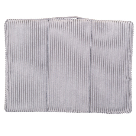 Petsona Panier Chien Coussin Chien Tissu Côtelé Housse Lavable Fond Antidérapant, gris foncé