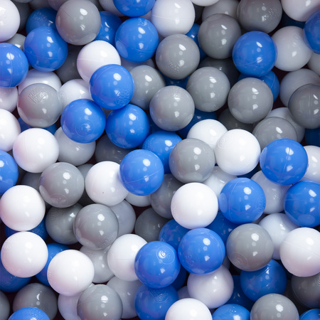 Petsona Hundepool für Hunde Faltbarer Hunde Pool Hundeplanschbecken mit bunten Bällen, Hundebadewanne Spielbereich für Hunde und Planschbecken Katzen, blau: grau/weiß/blau
