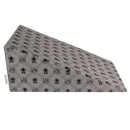 Petsona Rampe pour Chien et Chats Animaux Rampe pour Canapé et Lit Rampe avec Housse Amovible, gris/médailles