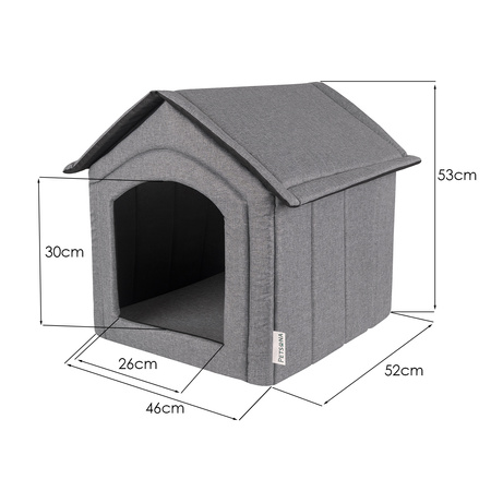 Petsona Haustierhütte Hundehütte Katzenhütte Hundebett für Drinnen Zubehör Für Haustiere, grau