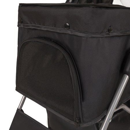 Petsona Dog Stroller with Rain Protection Pet Pushchair Foldable 15kg Capacity, Black