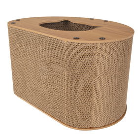 Petsona Scratching Cat House Scratching Pad & Playground For Cats Interactive Cat House for Self-Entertainment Cat Furniture for Large & Small Cats Cat Accessories & Activity Toy natural